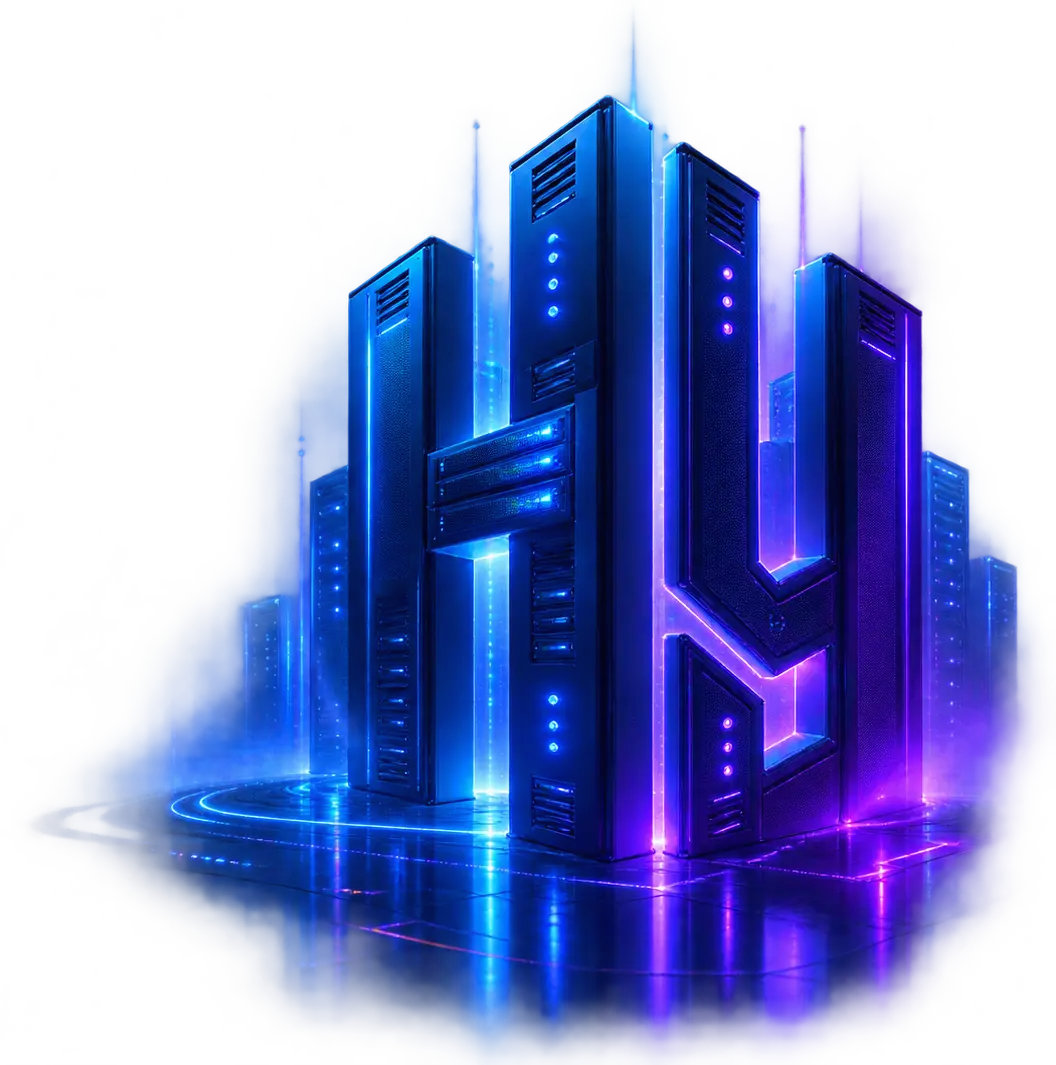 Neon HY Server Cityscape close